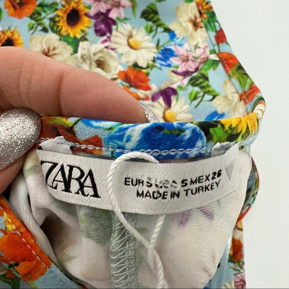 Zara Floral One Shoulder Romper - Picture 9 of 10